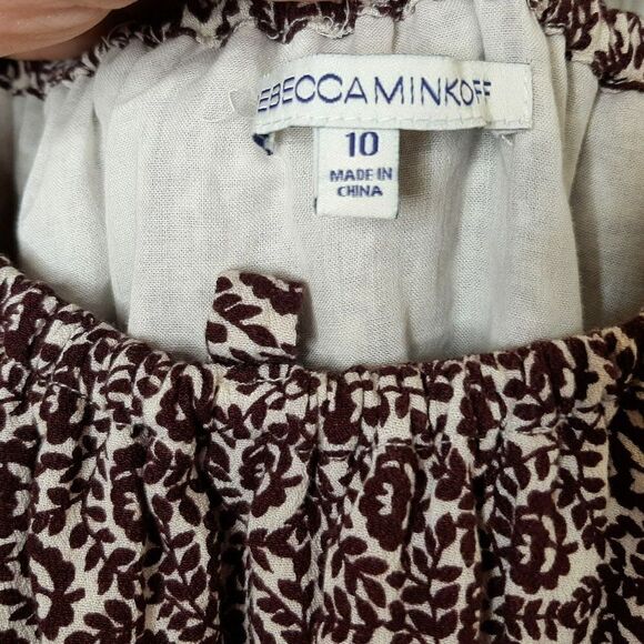 Rebecca Minkoff Havasu Burgundy and Cream Floral Dress sz 10 - Picture 5 of 7